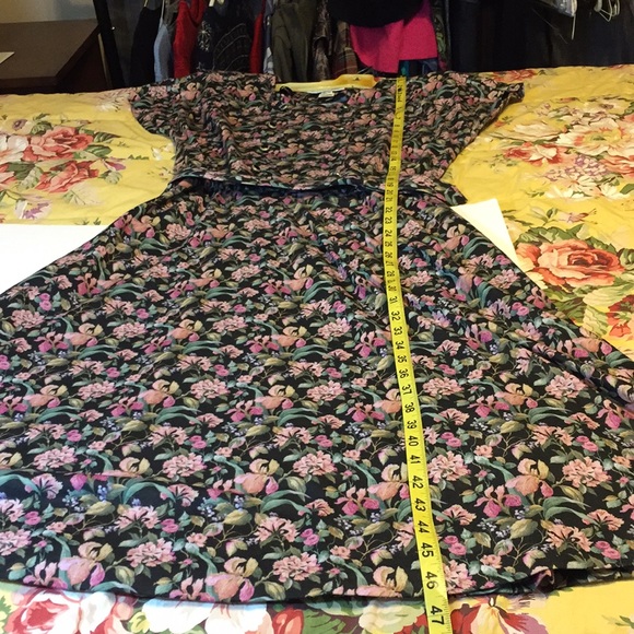 Vintage Meryl Fashions LTD Floral Belted MIDI Dress made in USA Size 10 - Picture 14 of 15